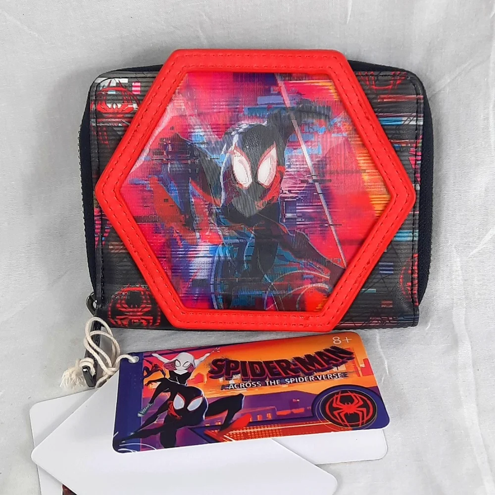 Loungefly Spiderman Spiderverse Lenticular Glow in The Dark Wallet Zip Around - Picture 2 of 11